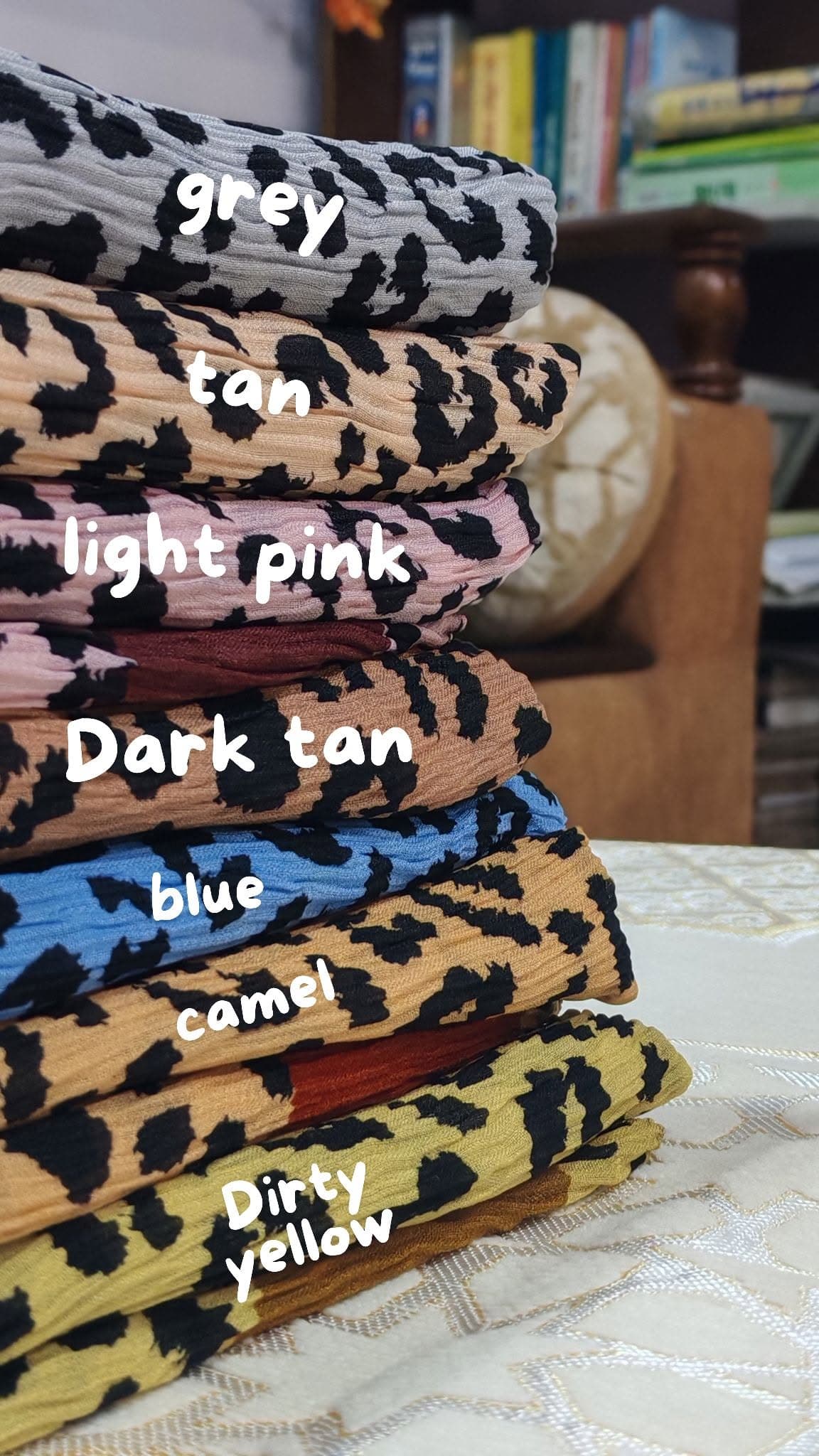 Leopard Print Pleated Hijab